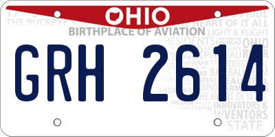 OH license plate GRH2614