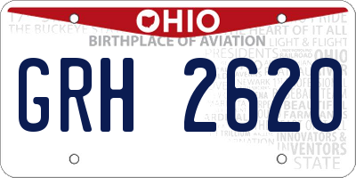 OH license plate GRH2620