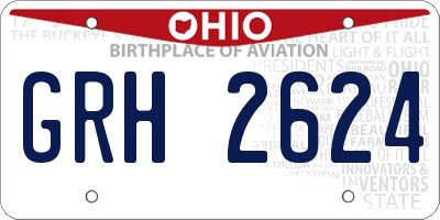 OH license plate GRH2624