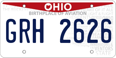 OH license plate GRH2626