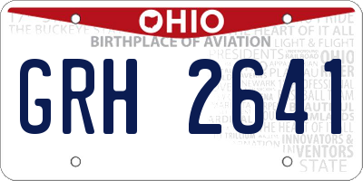 OH license plate GRH2641