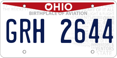 OH license plate GRH2644
