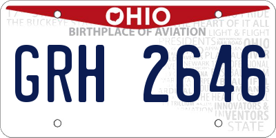 OH license plate GRH2646