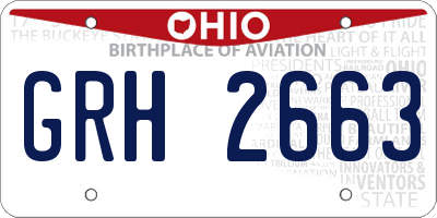 OH license plate GRH2663