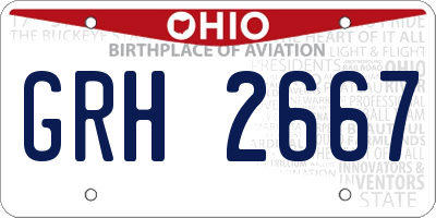 OH license plate GRH2667