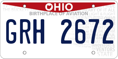 OH license plate GRH2672