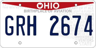 OH license plate GRH2674