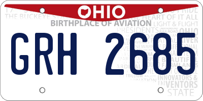 OH license plate GRH2685
