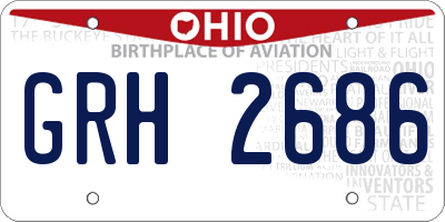 OH license plate GRH2686