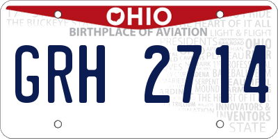 OH license plate GRH2714