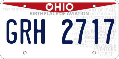 OH license plate GRH2717