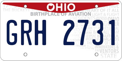 OH license plate GRH2731