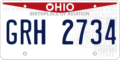 OH license plate GRH2734