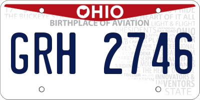 OH license plate GRH2746