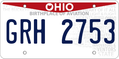 OH license plate GRH2753