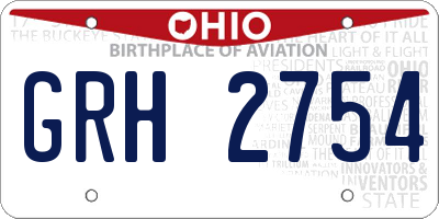 OH license plate GRH2754