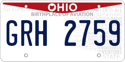 OH license plate GRH2759