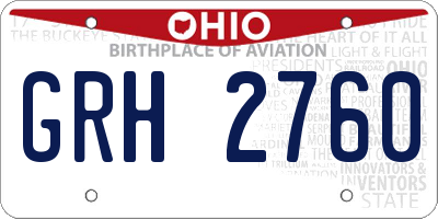 OH license plate GRH2760