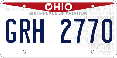 OH license plate GRH2770