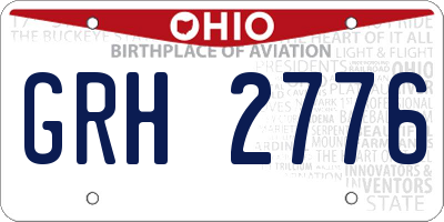 OH license plate GRH2776