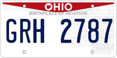 OH license plate GRH2787