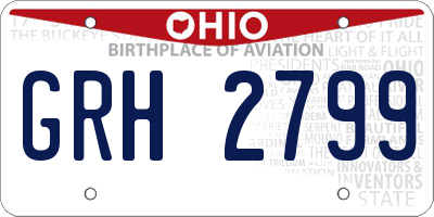 OH license plate GRH2799