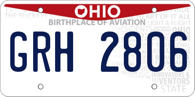OH license plate GRH2806