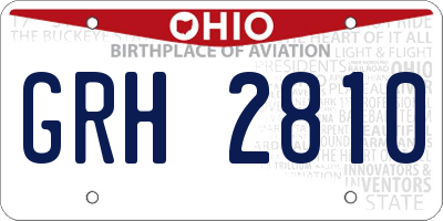 OH license plate GRH2810