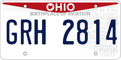 OH license plate GRH2814