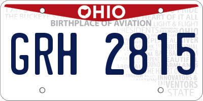 OH license plate GRH2815