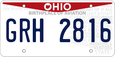 OH license plate GRH2816