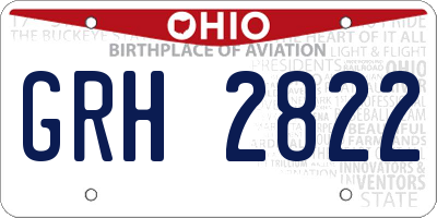 OH license plate GRH2822