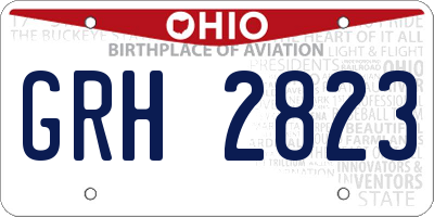 OH license plate GRH2823