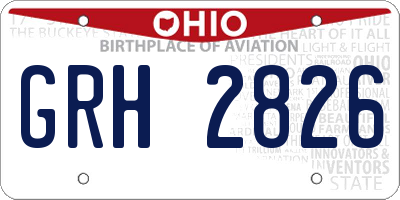 OH license plate GRH2826