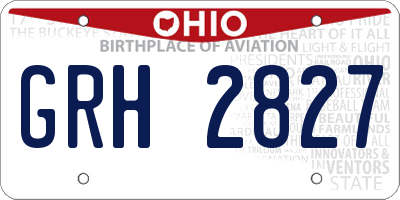 OH license plate GRH2827