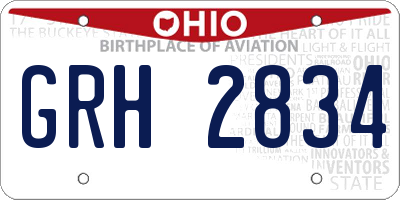 OH license plate GRH2834