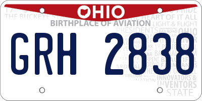 OH license plate GRH2838