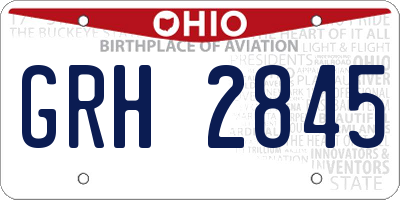 OH license plate GRH2845