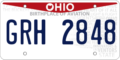 OH license plate GRH2848