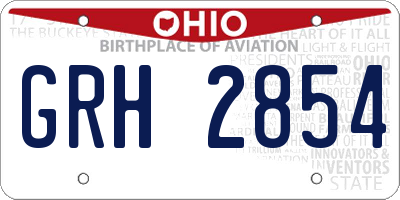 OH license plate GRH2854