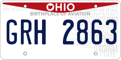 OH license plate GRH2863