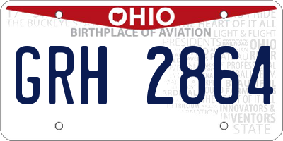 OH license plate GRH2864