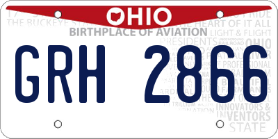 OH license plate GRH2866