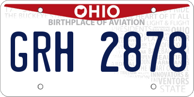 OH license plate GRH2878