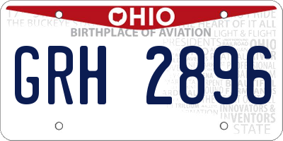 OH license plate GRH2896