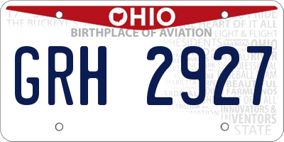 OH license plate GRH2927