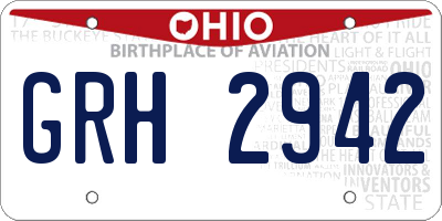 OH license plate GRH2942