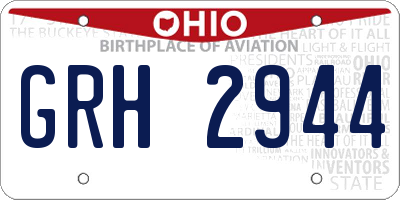 OH license plate GRH2944