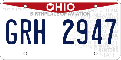OH license plate GRH2947
