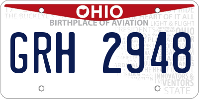 OH license plate GRH2948
